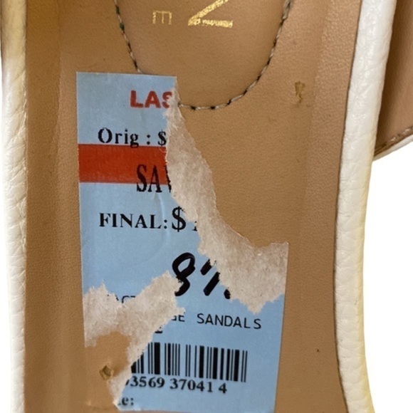 Reaction Kenneth Cole Card platform Wedge espadrille white woven straw sandal - Picture 6 of 11